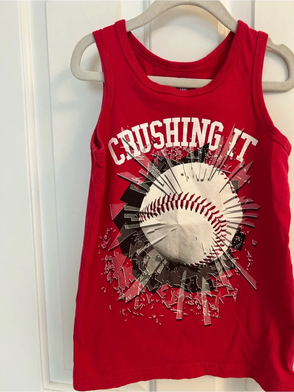 Boys The Children's Place Red 'Crushing It' Baseball Graphic Tank